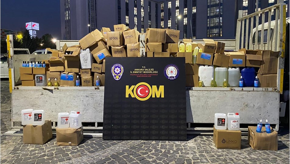 Ankara'da 1 ton etil alkol ele geçirildi