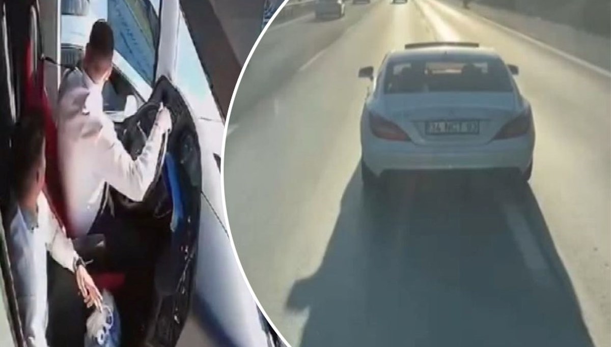 TEM Otoyolu’nda yol verme tartışması | Yolcu otobüsünün önünü kesti TEM Otoyolu’nda yol verme tartışması | Yolcu otobüsünün önünü kesti