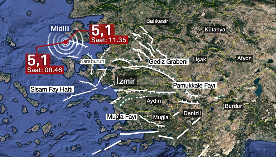 SON DAKİKA: Karaburun açıklarında 5,1 büyüklüğünde bir deprem daha