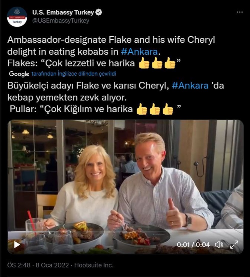 ABD'nin yeni büyükelçisi Jeff Flake'in kebap keyfi: Çok lezzetli ve harika - 3