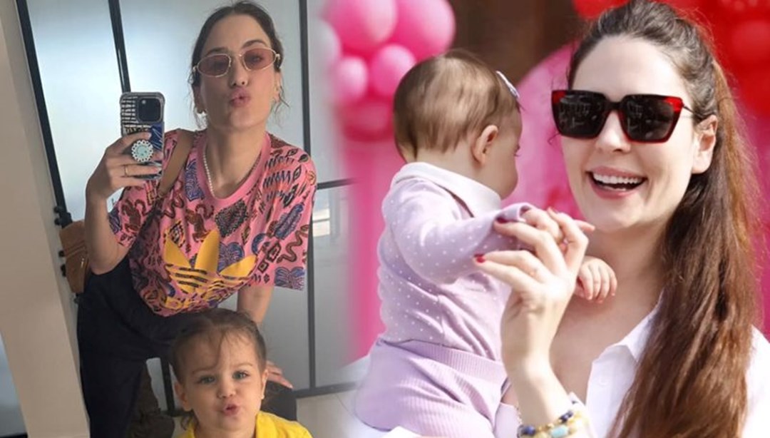 Hazal Kaya ile Yıldız Çağrı Atiksoy'un kızları bir arada