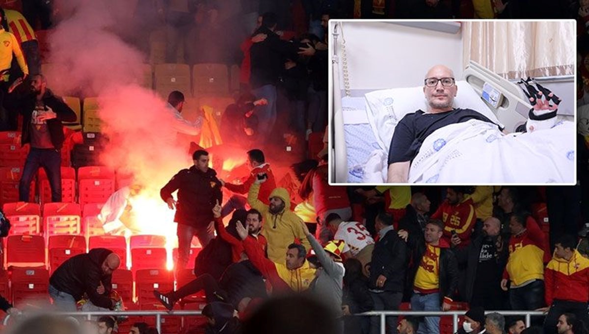 Göztepe-Altay maçında işaret fişeğiyle yaralanan taraftar: Bir şey geldiğini hissettim sadece yüzüme doğru Göztepe-Altay maçında işaret fişeğiyle yaralanan taraftar: Bir şey geldiğini hissettim sadece yüzüme doğru