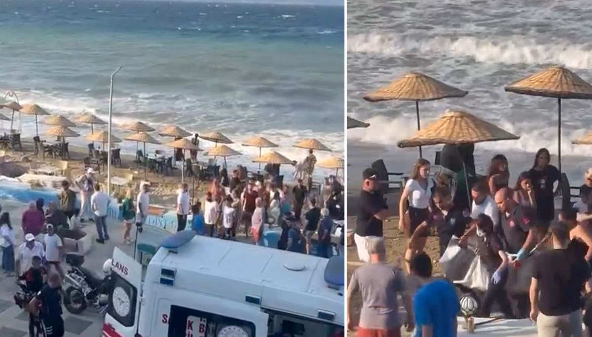 Plajda panik anları Plajda panik anları