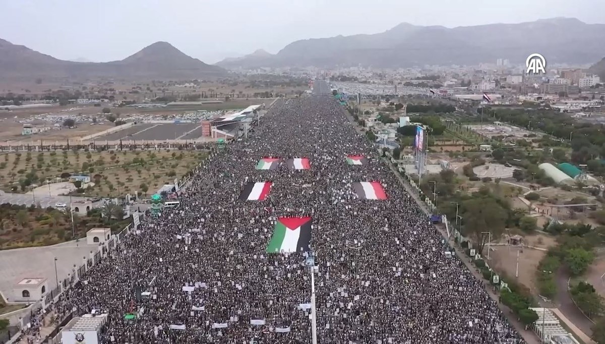 Yemen’de binlerce kişi Gazze’ye destek gösterileri düzenlendi