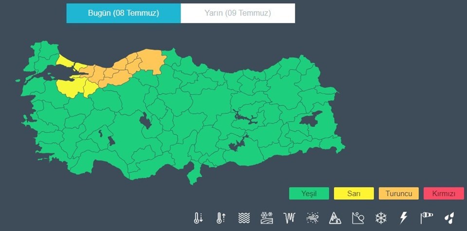 Meteoroloji'den İstanbul dahil 12 il için sarı ve turuncu kodlu uyarı (Bugün hava nasıl olacak?) - 1