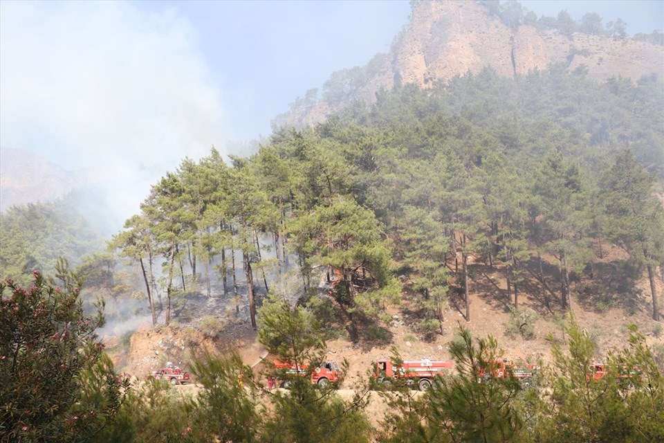 Antalya'da otobüs yangını ormana sıçradı - 2