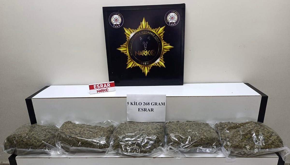 Edremit'te 5 kilogram esrar ele geçirildi