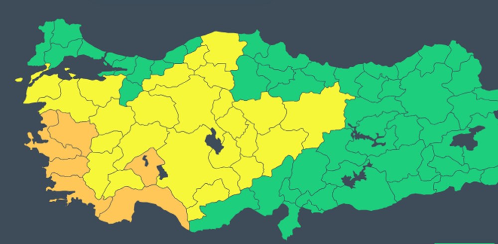 Meteoroloji alarm verdi: 30 il için sarı ve turuncu kodlu uyarı (Fırtına ve çok kuvvetli sağanak geliyor) - 4