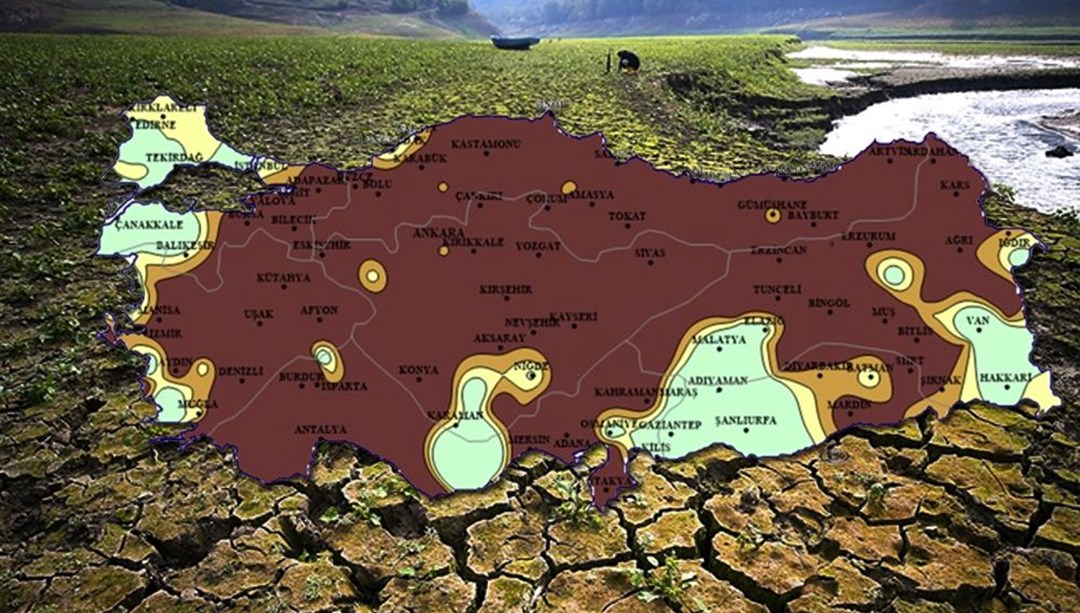 Türkiye genelinde çok şiddetli kuraklık alarmı Anadolu'nun neredeyse tamamı kahverengiye