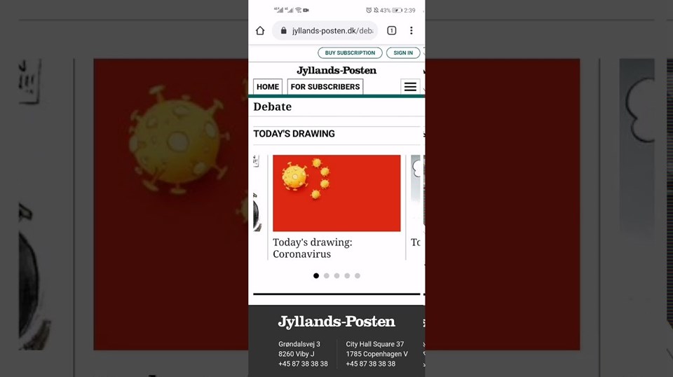 Danimarka gazetesi Çin bayrağını corona virüsü sembolüyle resmetti - 1