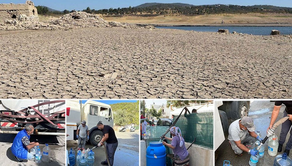 Barajlar kurudu: Bodrumlular evlerine tankerle su taşıyor Barajlar kurudu: Bodrumlular evlerine tankerle su taşıyor
