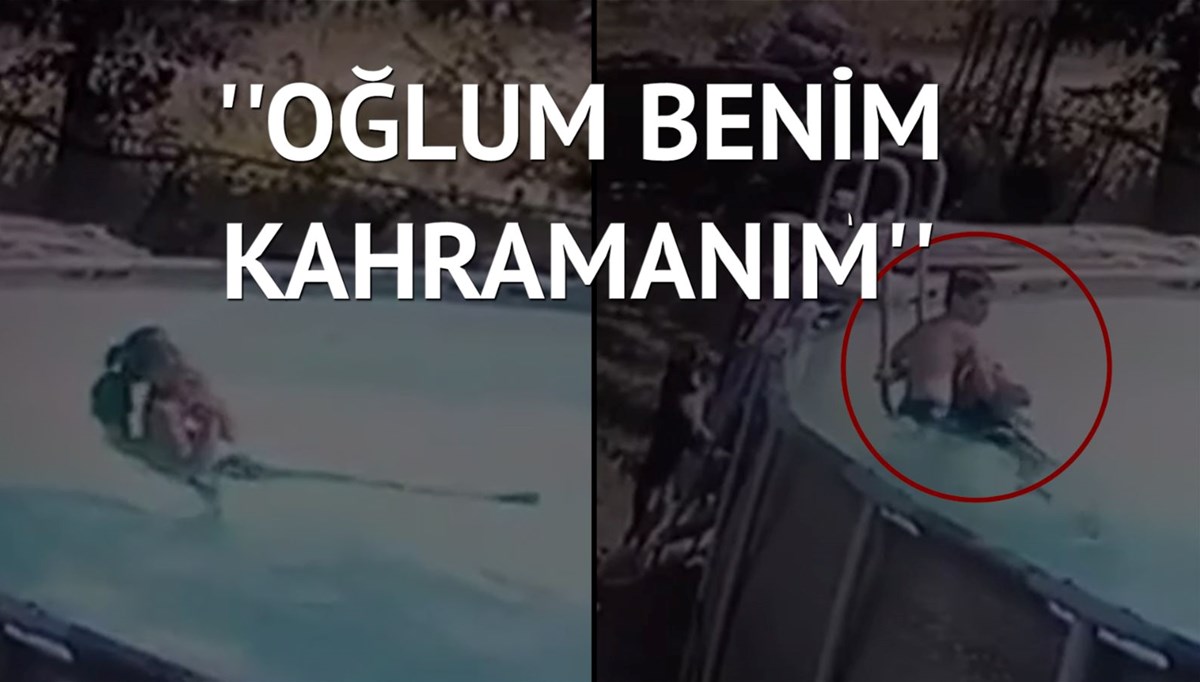 Havuzda nöbet geçiren kadını 10 yaşındaki oğlu kurtardı
