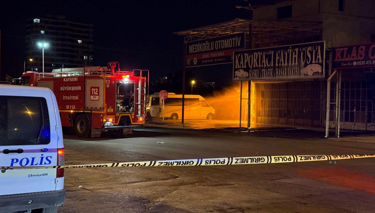 Kayseri’de doğal gaz borusundaki patlamanın ardından yangın çıktı