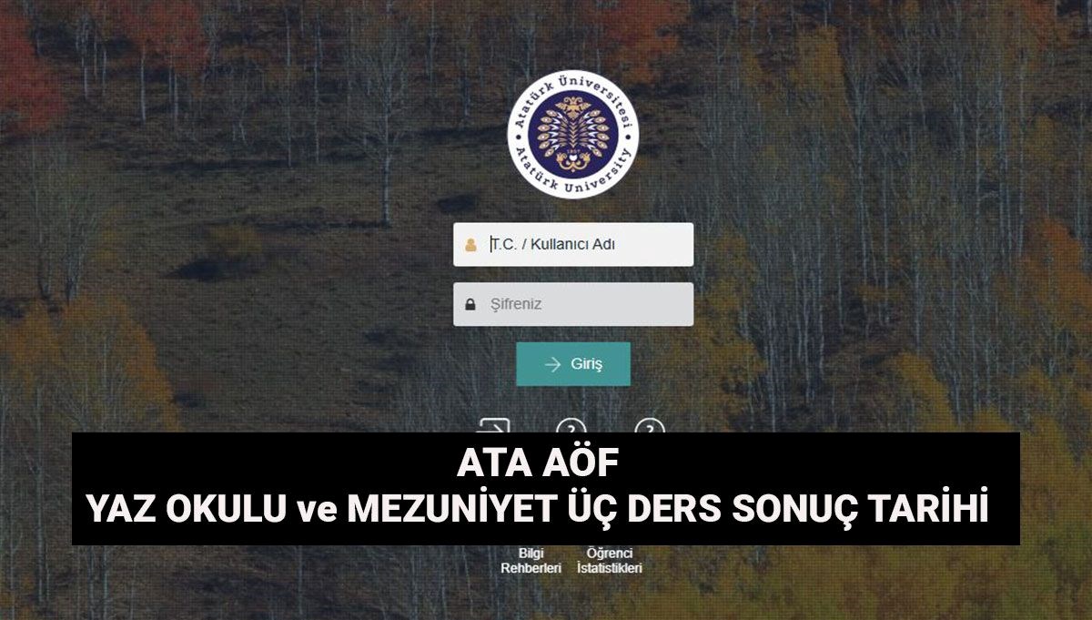 ATA AÖF yaz okulu ve mezuniyet üç ders sınav sonuç tarihi: 2025 ATA AÖF sonuçları sorgulama ekranı