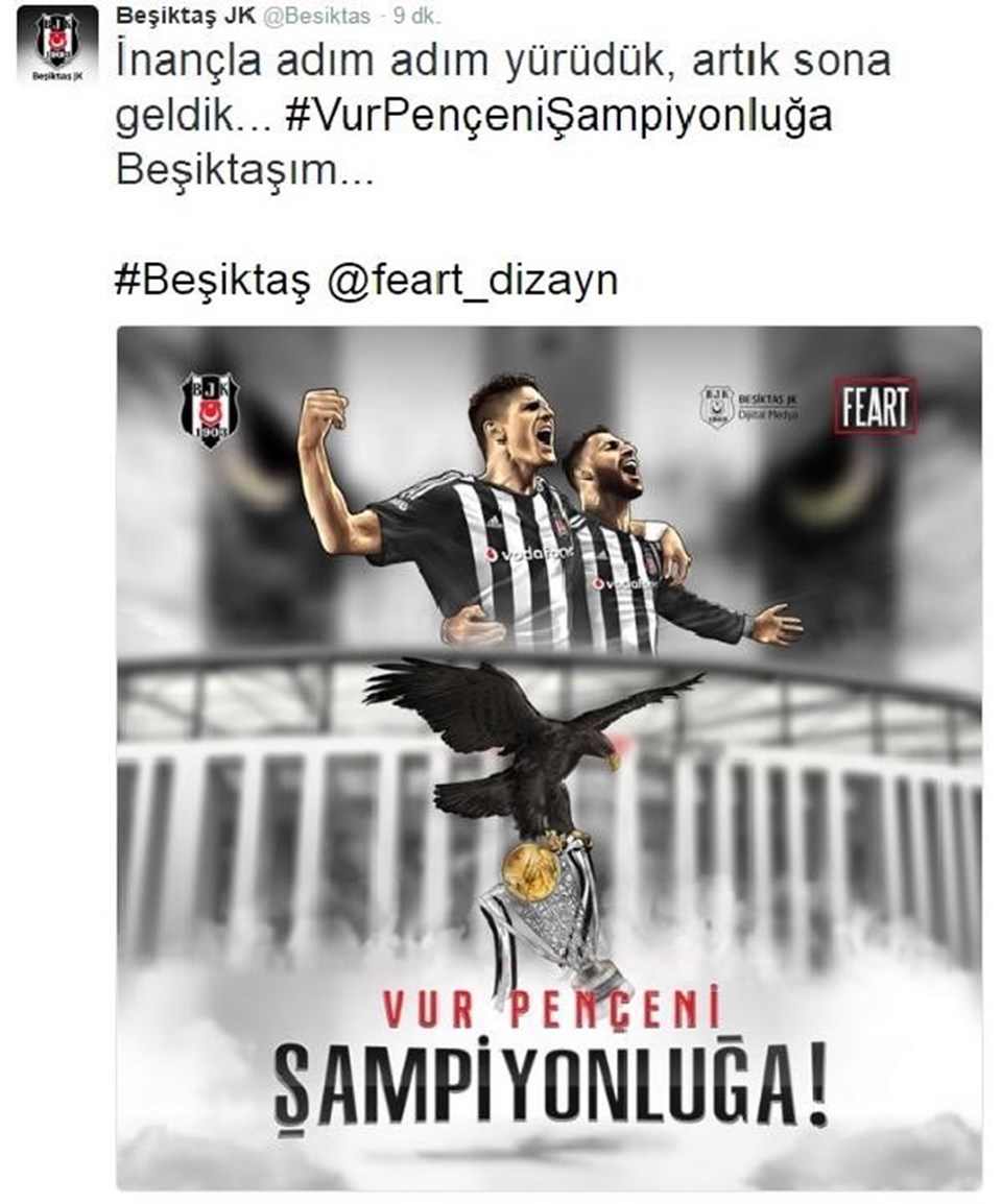 Beşiktaş'tan şampiyonluk paylaşımı - 1