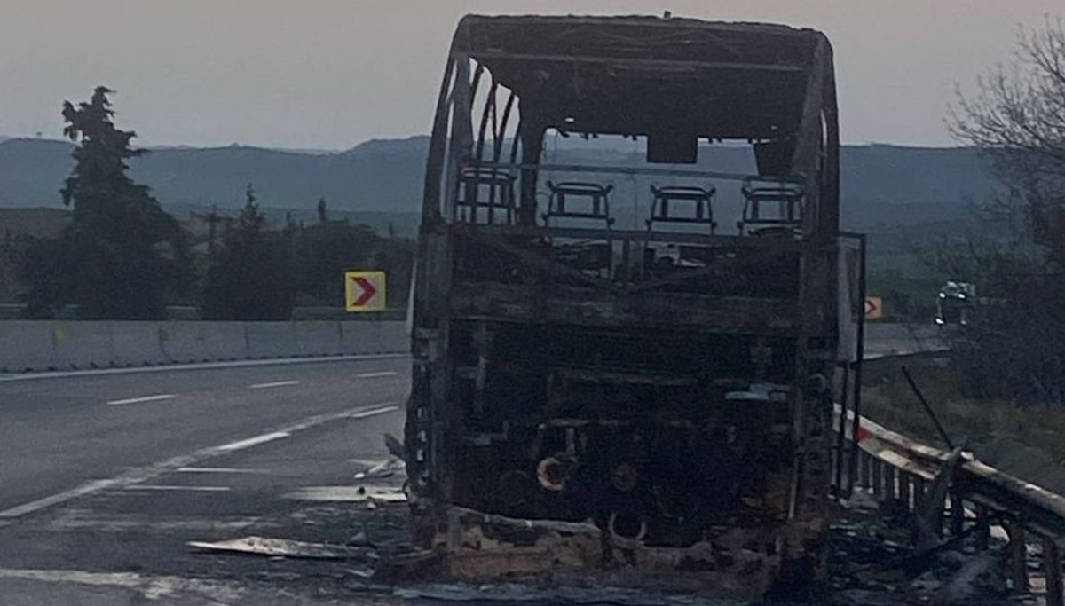 Adana'da yolcu otobüsünde yangın