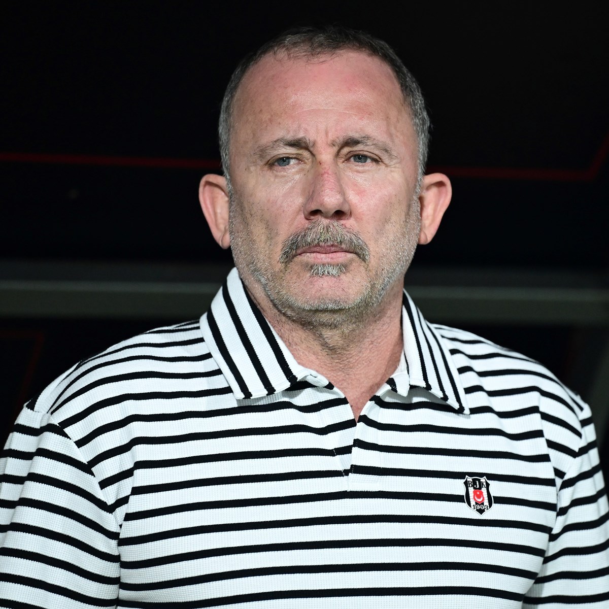 Beşiktaş Teknik Direktörü Sergen Yalçın sahaya bakıyor...