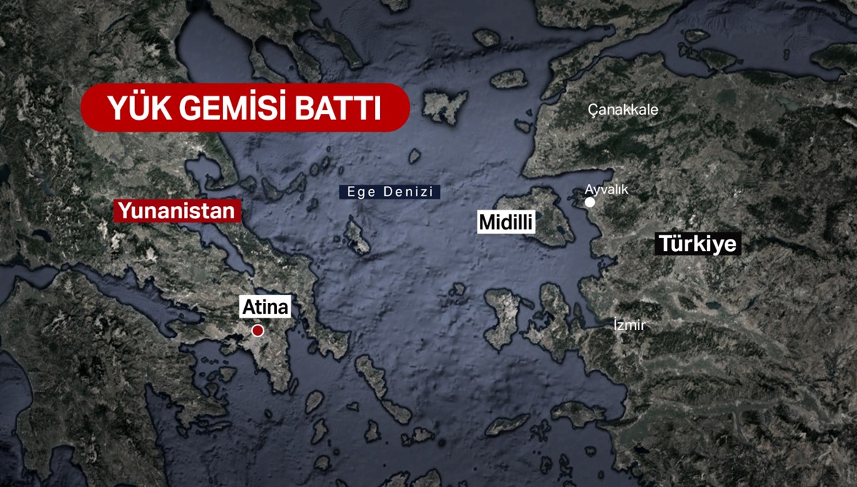 Midilli açıklarında 14 kişiyi taşıyan gemi battı Midilli açıklarında 14 kişiyi taşıyan gemi battı