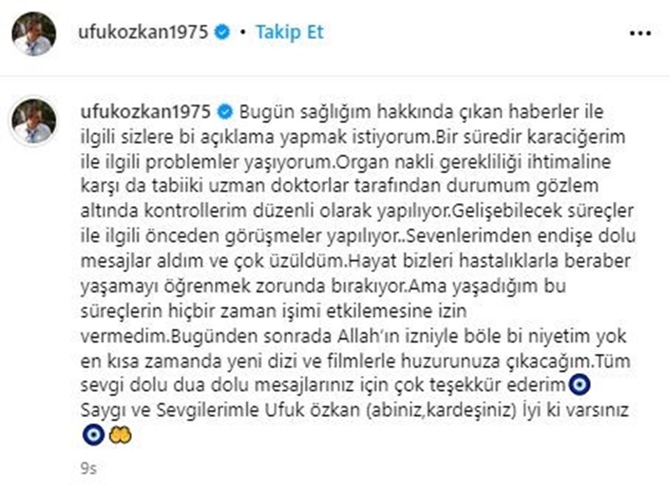Geniş Aile'nin Cevahir'i Ufuk Özkan sağlık durumuyla ilgili açıklamada bulundu: "Organ nakli ihtimali..." - 1