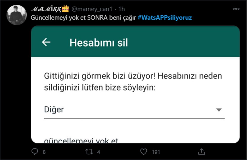 #WhatsAppSiliyoruz etiketine yapılan yorumlar güldürdü - 6