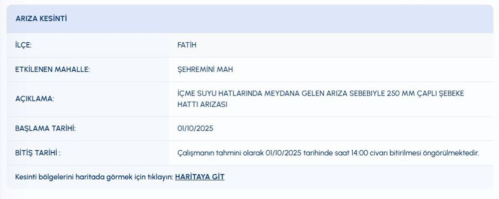 İstanbul'un o ilçesinde 10 saat su kesintisi: Fatih, Avcılar ve Esenyurt'ta sular ne zaman gelecek? - 3