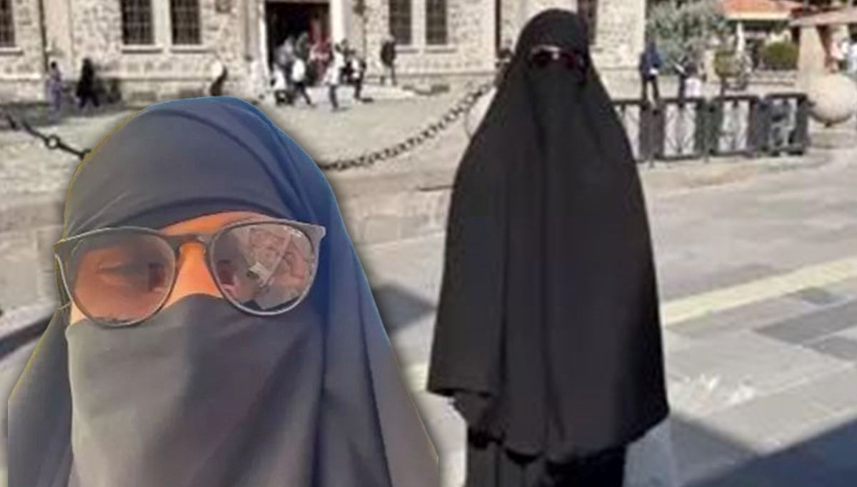 Siyah çarşafla gezen erkek serbest
