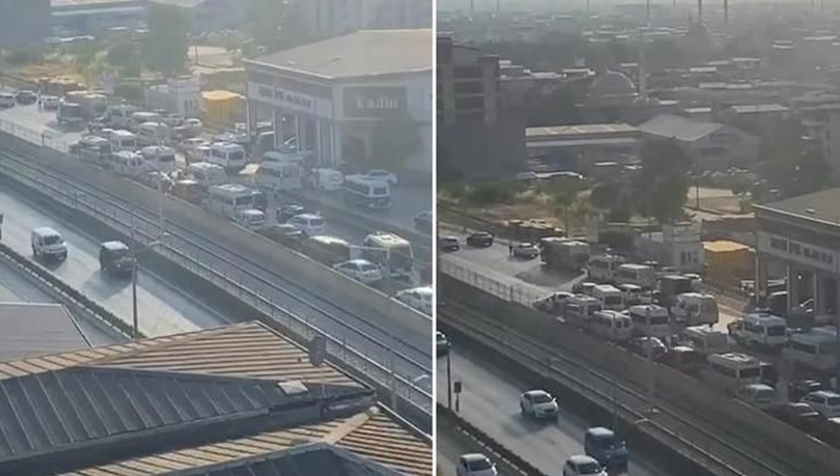 Düğün konvoyu yolu trafiğe kapattı: Metrelerce araç kuyruğu oluştu