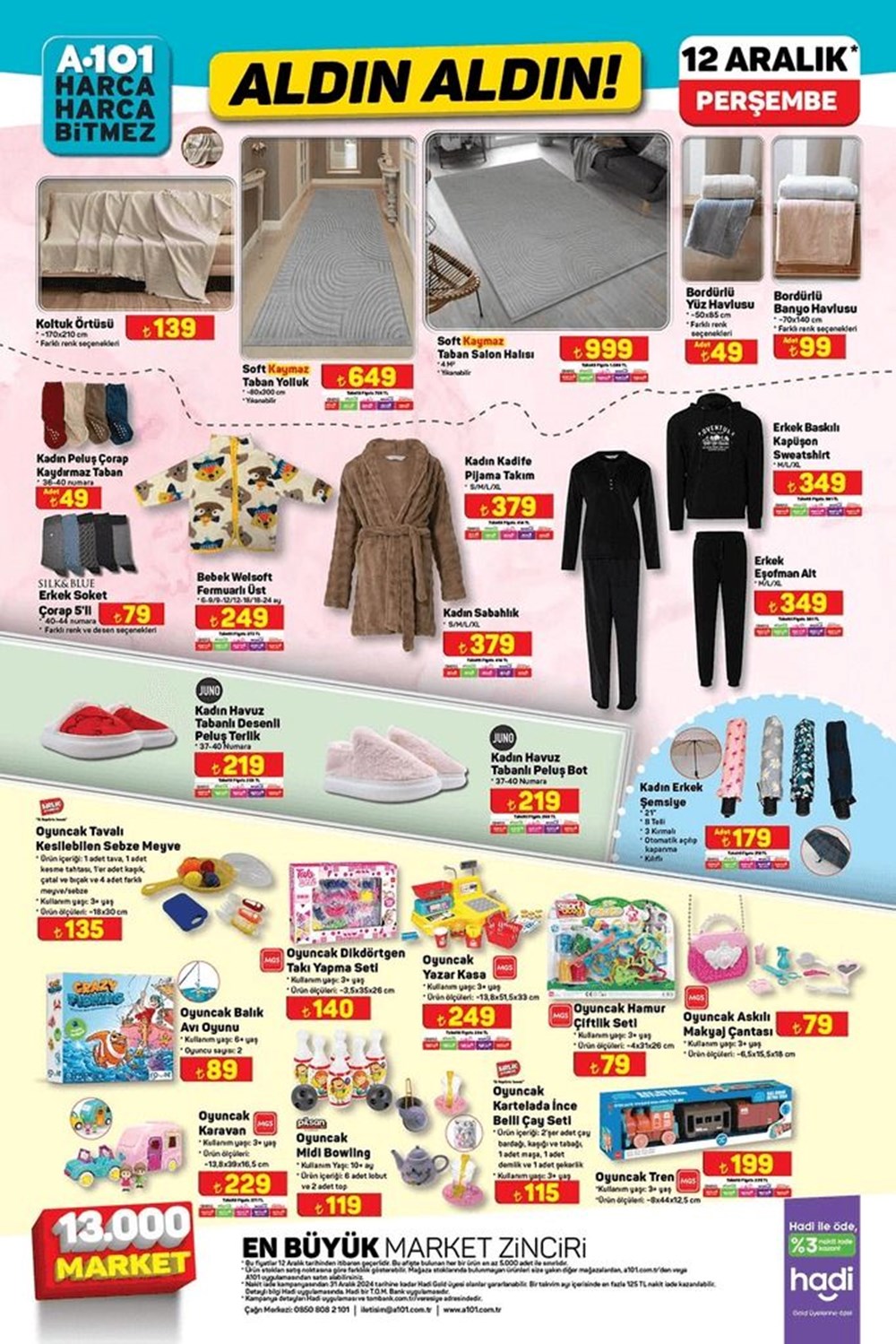 تركيا اليوم عروض منوعة وخصومات كبيرة من سلسلة متاجر A101 في تركيا الخصومات الحالية A101 12 ديسمبر 2024: المنتجات المخفضة الخاصة بالعام الجديد من سوق A101 - 7