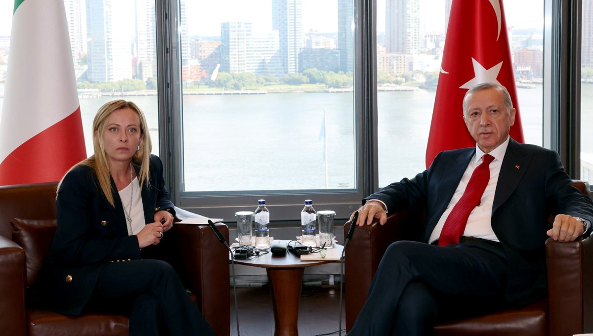 Cumhurbaşkanı Erdoğan, İtalya Başbakanı Giorgia Meloni'yi kabul etti