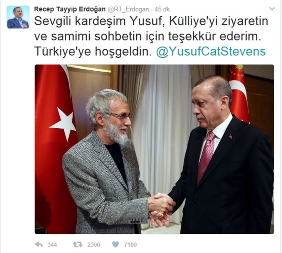 Cumhurbaşkanı Erdoğan, Yusuf İslam'ı kabul etti - 2