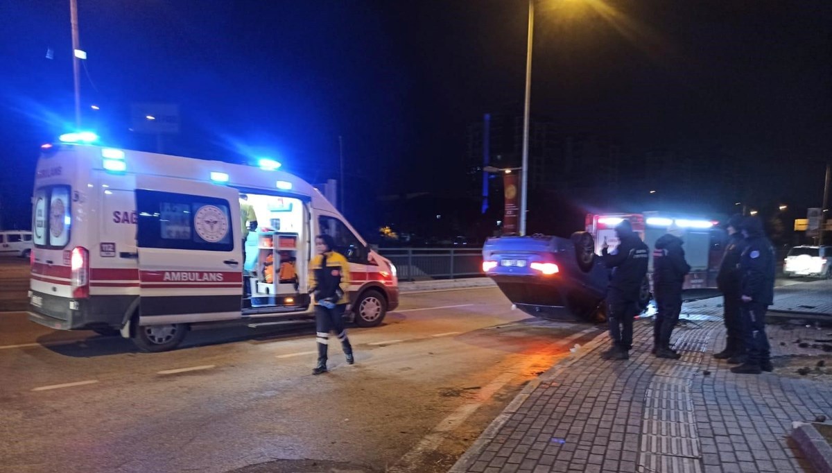 Kontrolden çıkan araç takla attı: 1 yaralı Kontrolden çıkan araç takla attı: 1 yaralı