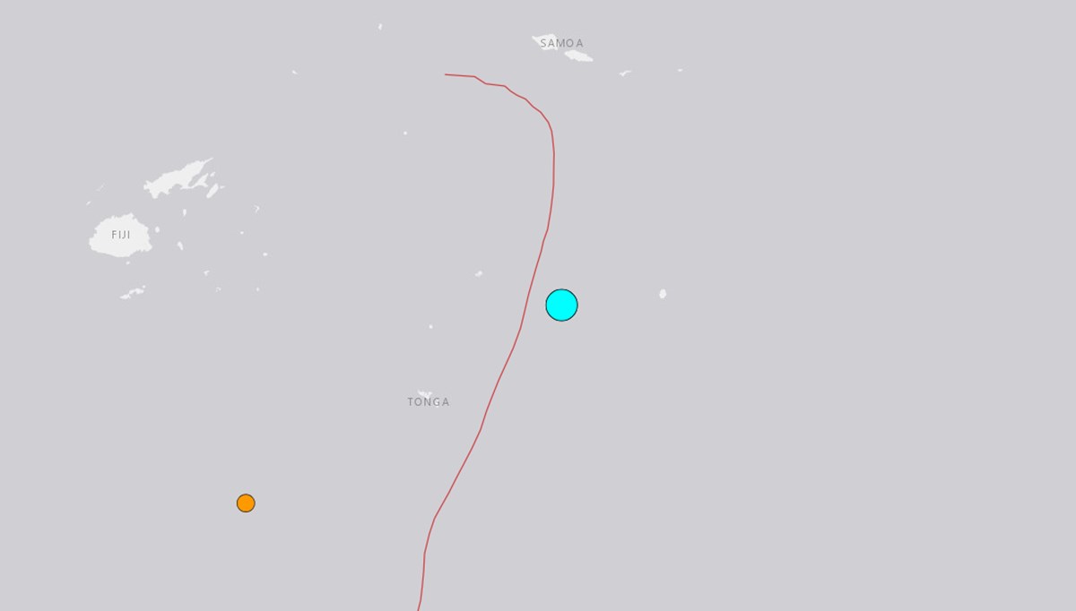 Tonga'da 7,1 büyüklüğünde deprem