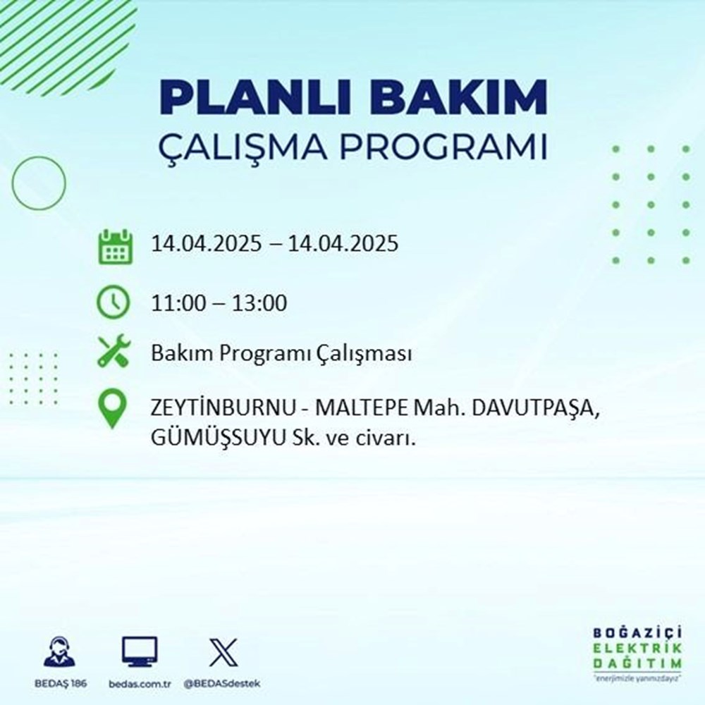 İstanbul'un 23 ilçesinde elektrik kesintisi: Elektrikler ne vakit gelecek? 9 saat sürecek (14 Nisan BEDAŞ kesinti programı) 175 OywZqZlcnESn4m8trN3L2Q