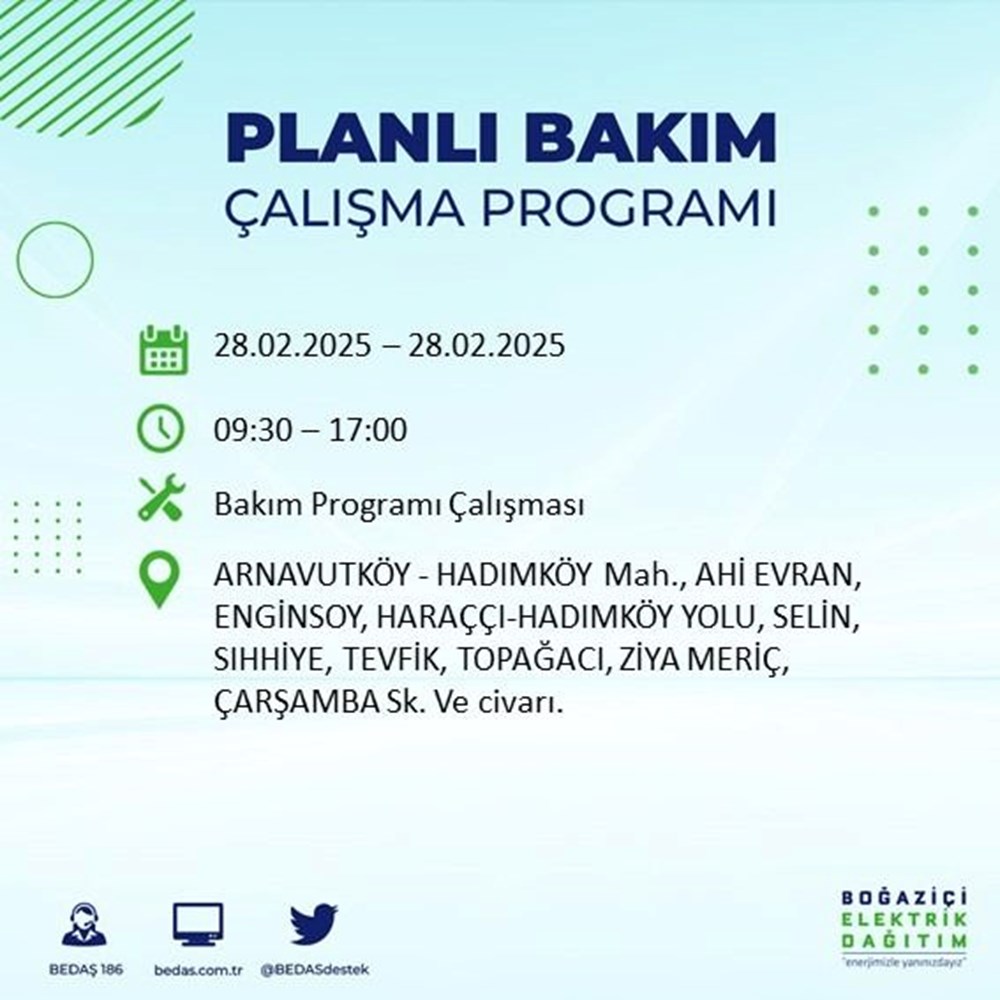 İstanbul'da Elektrikler Ne Zaman Gelecek? 21 İlçede BEDAŞ Kesinti Alarmı (28 Şubat) 73 Oz2u9mKQV0yzONsySoG BQ