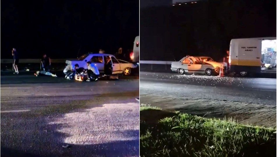 Küçükçekmece'de otomobil, İETT yol bakım aracına çarptı: 1'i ağır 5 yaralı