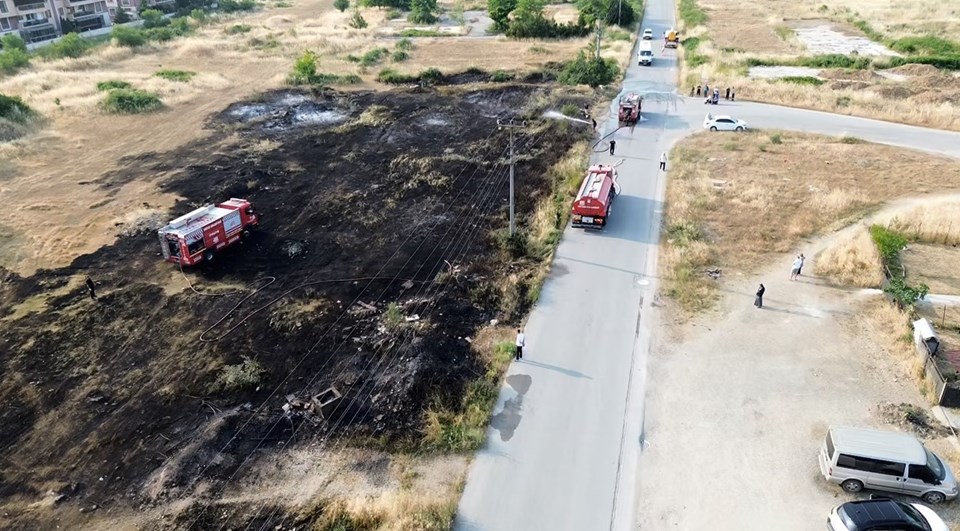 Elektrik teline çarpan kuş yangın çıkardı - 1