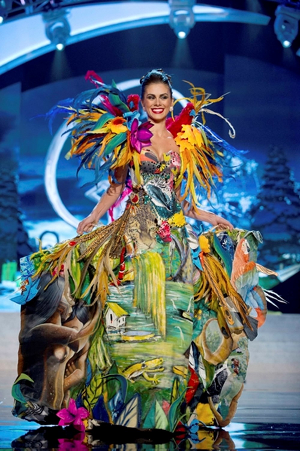 Образ для конкурса. Мисс Вселенная 2012 Габриэла Маркус. Костюм земли. Дефиле костюмов.