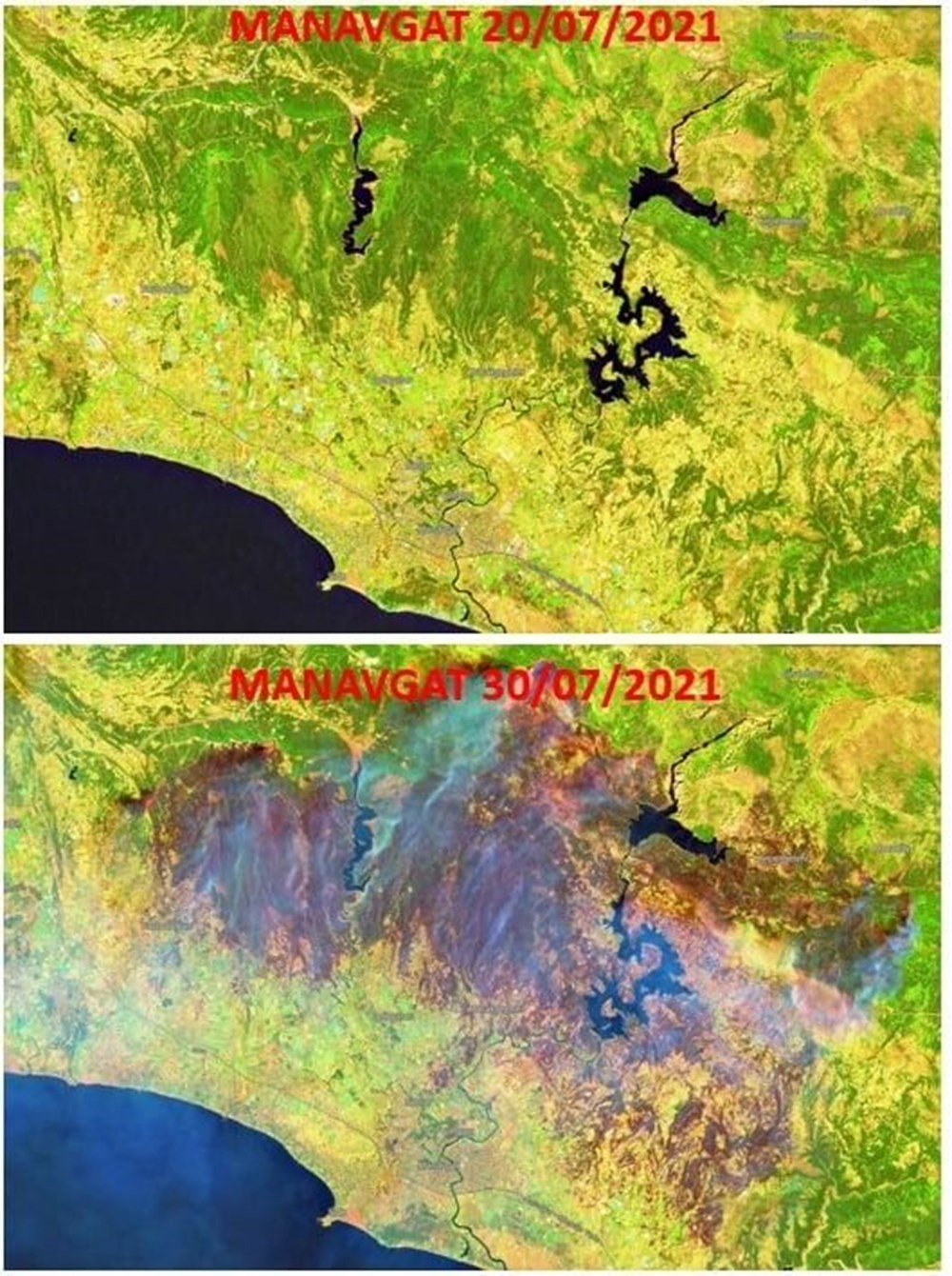 Orman yangınları uydudan böyle görüntülendi - 11