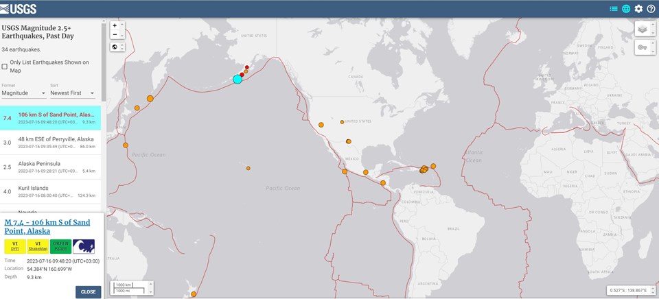Alaska'da 7,4 büyüklüğünde deprem | Tsunami uyarısı - 1