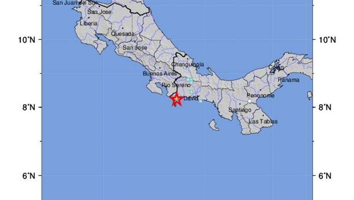 Panama-Kosta Rika sınırında 5.7 büyüklüğünde deprem