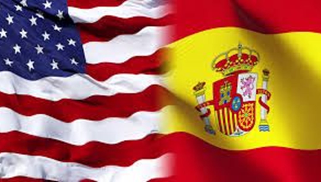 Spain united states. Флаг испанской Америки. Американский и испанский флаг. Флаги США И Испании. Испания и Америка.