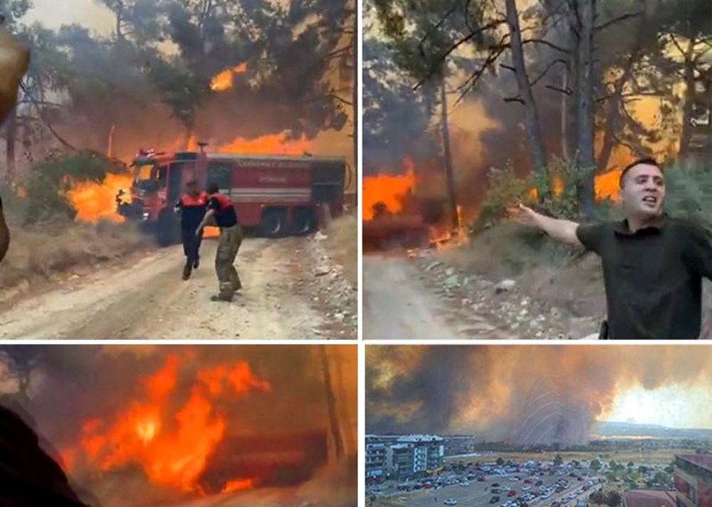 Çanakkale'de orman yangını bir anda büyüdü: Hastalar tahliye edildi, uçuşlar durduruldu, itfaiyeciler son anda kurtuldu - 1