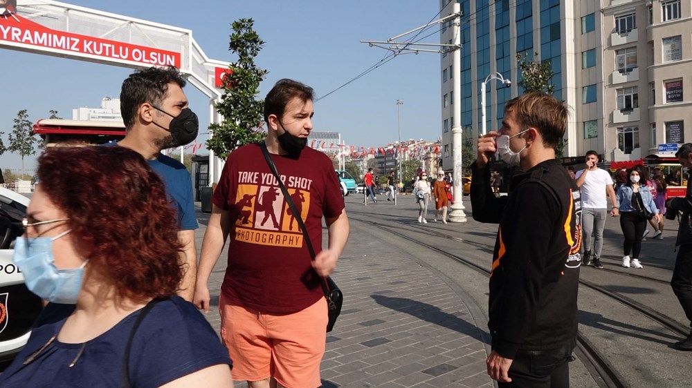 Taksim'de drone'lu maske denetimi - 3