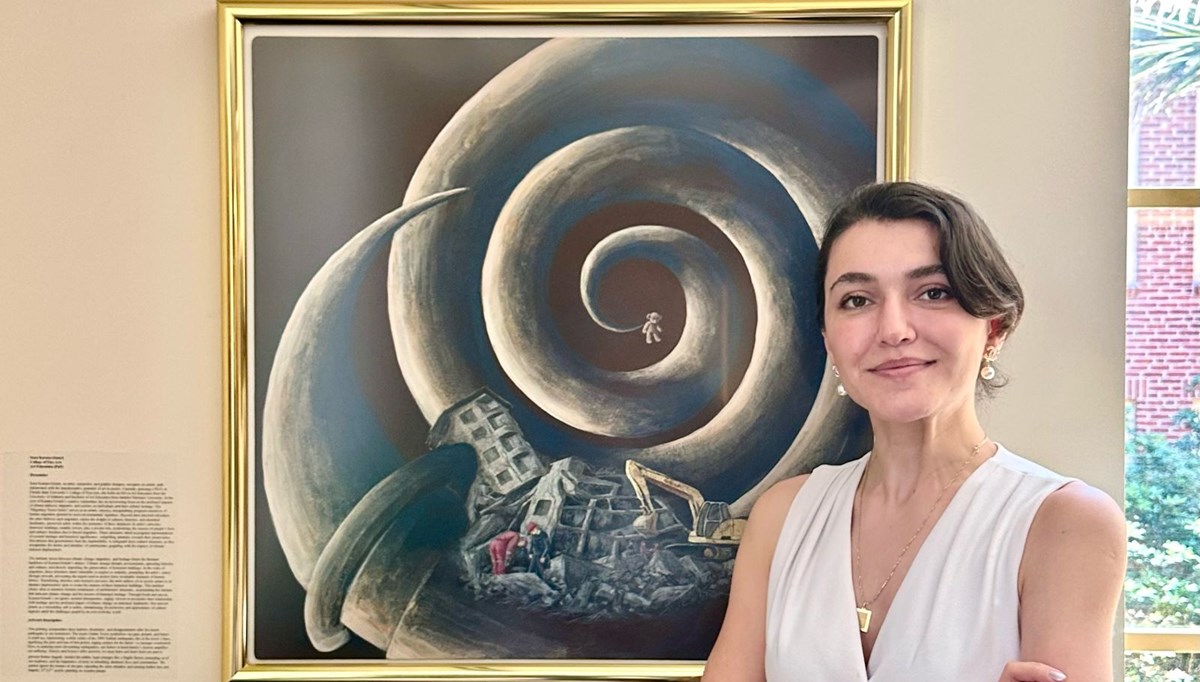 ABD'de, Türk doktora öğrencisinin 6 Şubat depremini tasvir ettiği tablosu birinci seçildi ABD'de, Türk doktora öğrencisinin 6 Şubat depremini tasvir ettiği tablosu birinci seçildi