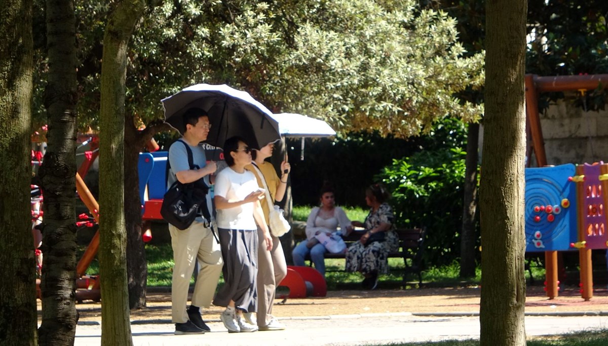 Sıcak hava bunalttı: Vatandaşlar gölgelere akın etti