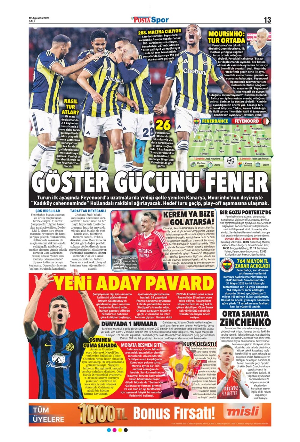 "Altyapıya Osimhen menüsü" (12 Ağustos spor manşetleri) - 18