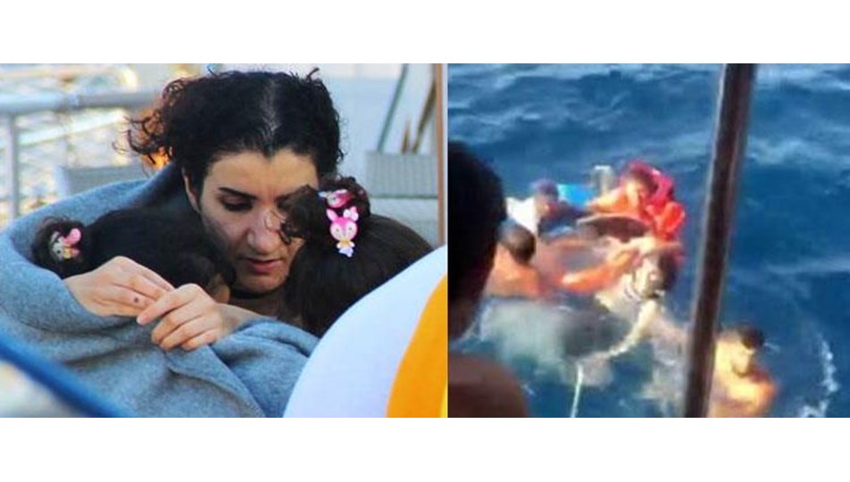 Ege Denizi'nde batan bottaki göçmenleri tur teknesi kurtardı