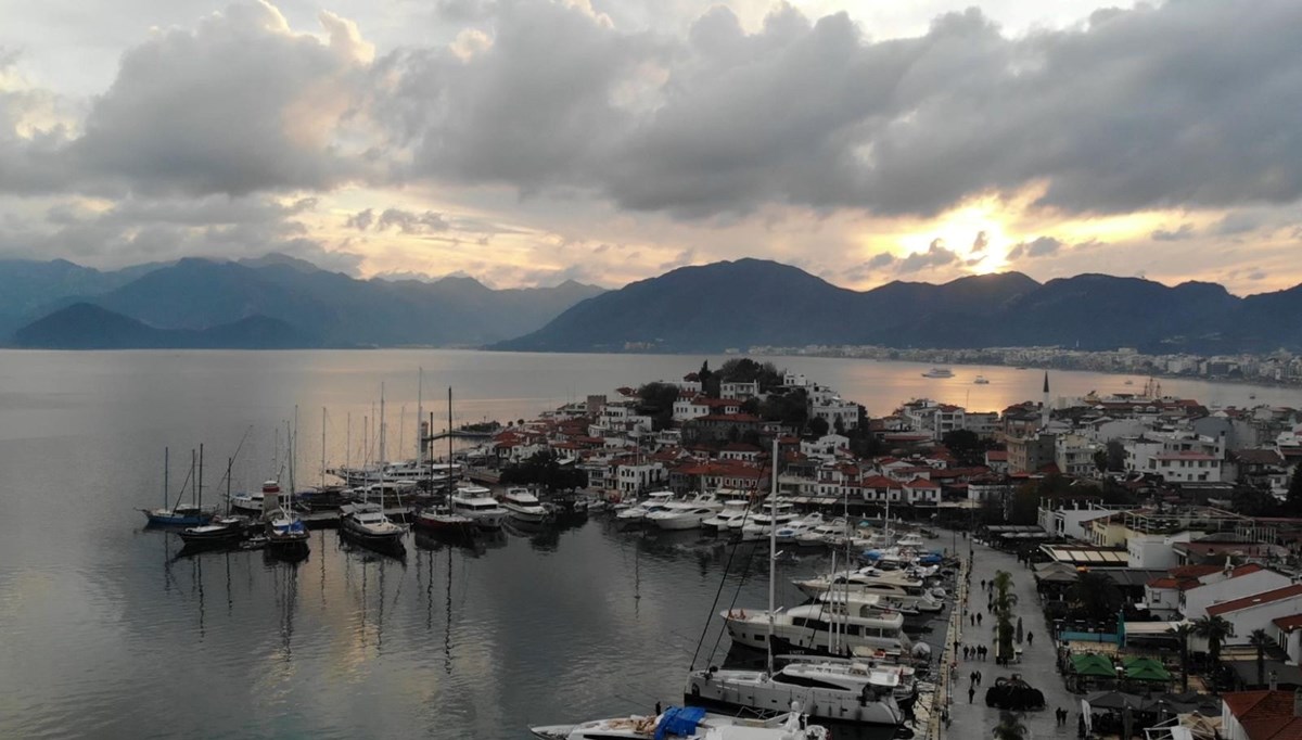 Marmaris'te yağışlı hava etkisini sürdürüyor