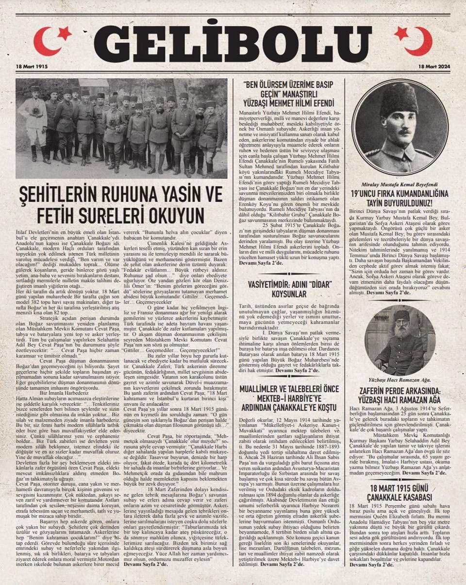 Çanakkale'de 18 Mart'a özel "Gelibolu Gazetesi" yayımlandı - 1