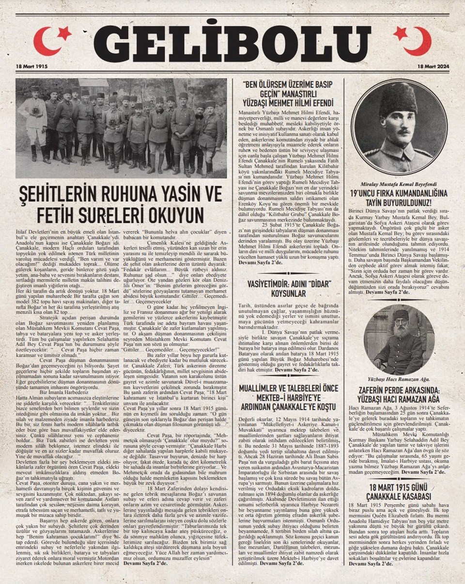 Çanakkale'de 18 Mart'a özel "Gelibolu Gazetesi" yayımlandı - 1